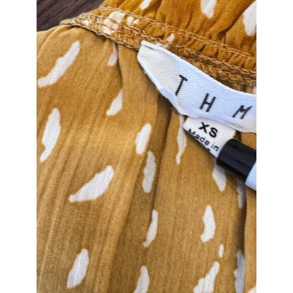 THML Women's Sleeveless Ruffle Peplum Top XS Tiered Animal Dot Print Boho Blouse - Picture 8 of 12